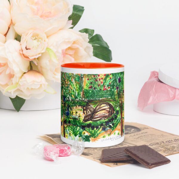 Un Chat dans Le Jardin mug with color inside - Image 3
